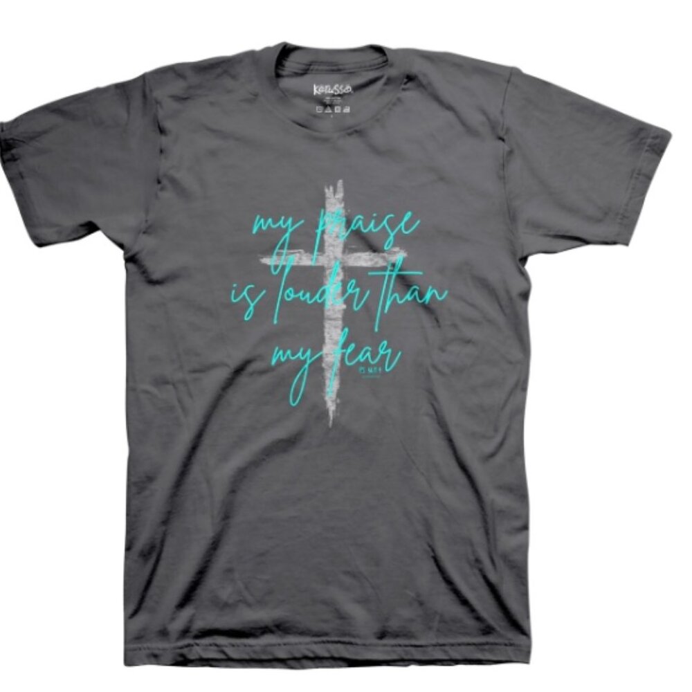 Kerusso Womens T-Shirt Praise Is Louder than My Fear - NWT - Picture 2 of 3